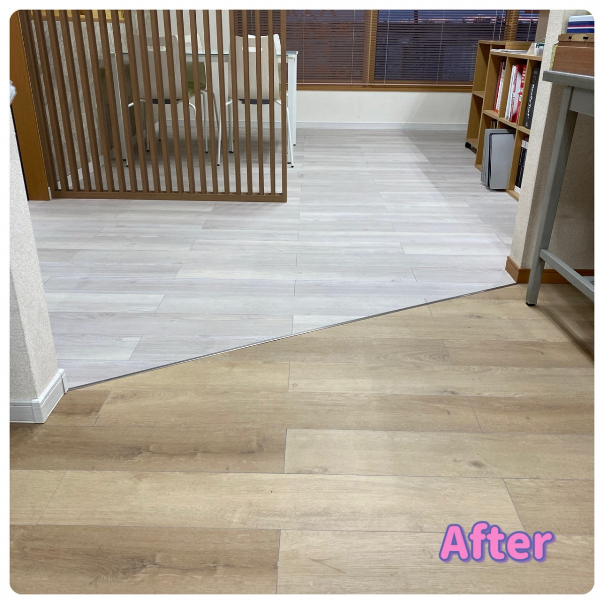 千葉トーヨー住器の張り替えずに部屋の表情が変わる床リフォームの施工後の写真2