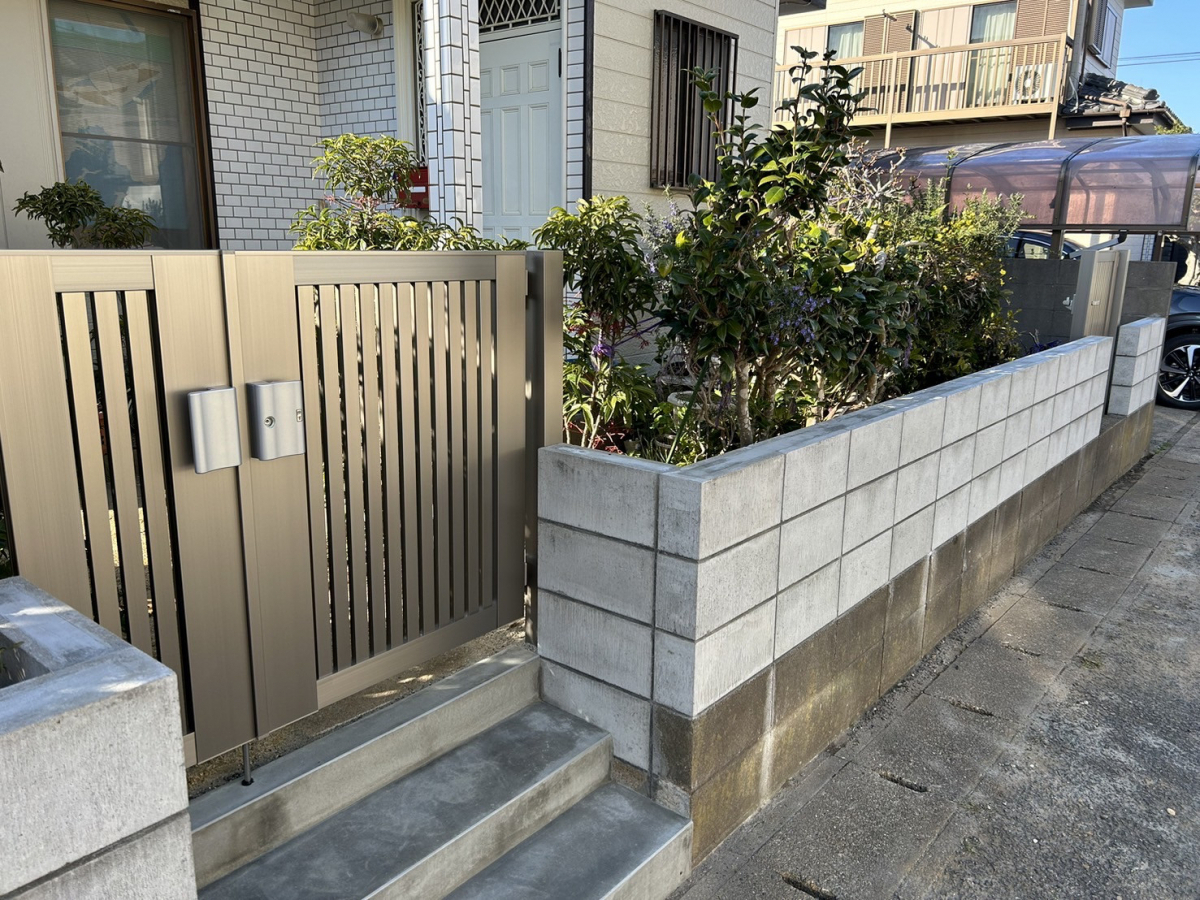 カワカの銚子市　外構工事　エクステリア　フェンス　門扉　工事の施工後の写真2