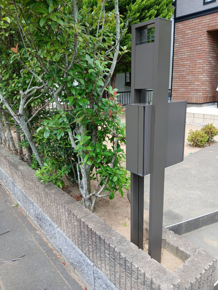 カワカの神栖市 ポスト 機能門柱 リフォーム工事の施工後の写真1