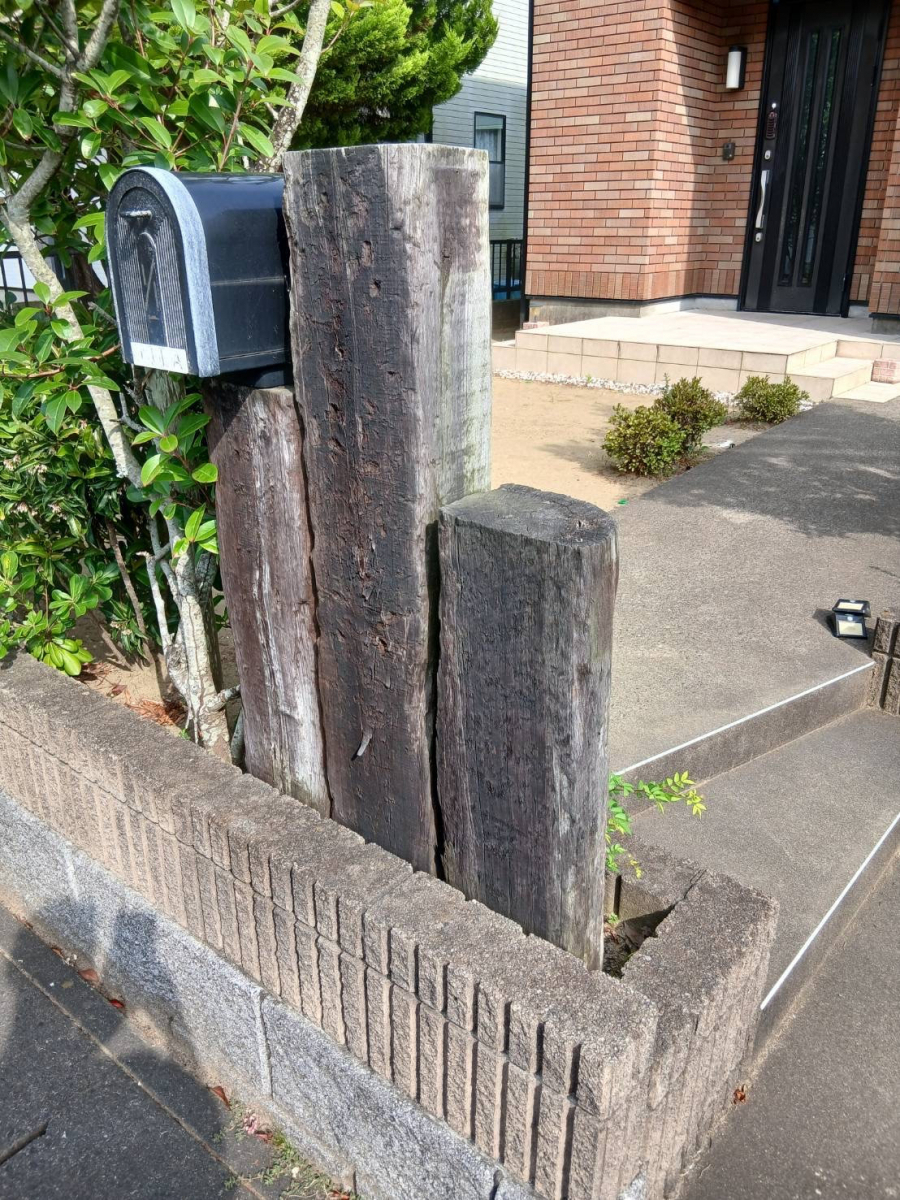 カワカの神栖市 ポスト 機能門柱 リフォーム工事の施工前の写真1