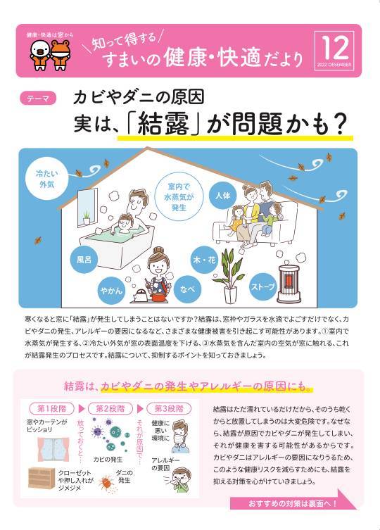 健康・快適だより12月号「実は、「結露」が問題かも？」 マルウチのイベントキャンペーン 写真1