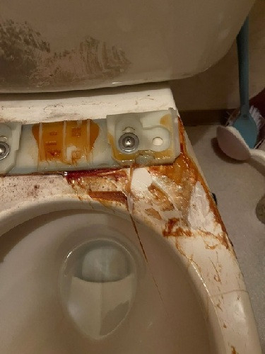 作州トーヨー住器のトイレのどこかわからない場所から水が漏れてる！の施工前の写真1