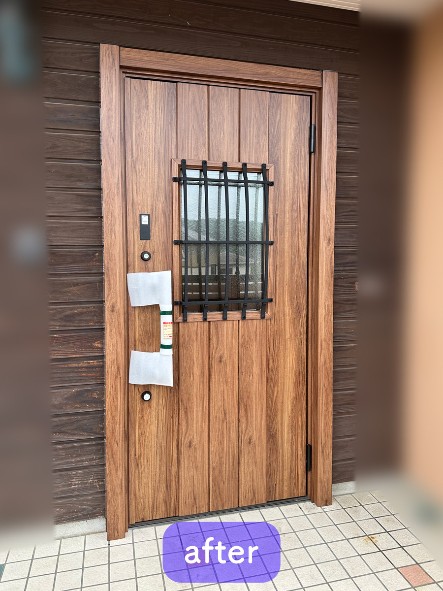 タンノサッシの【不具合の出てきた輸入建材の木製玄関ドアを交換!】リシェント玄関ドア+Familock(いわき市の施工後の写真3