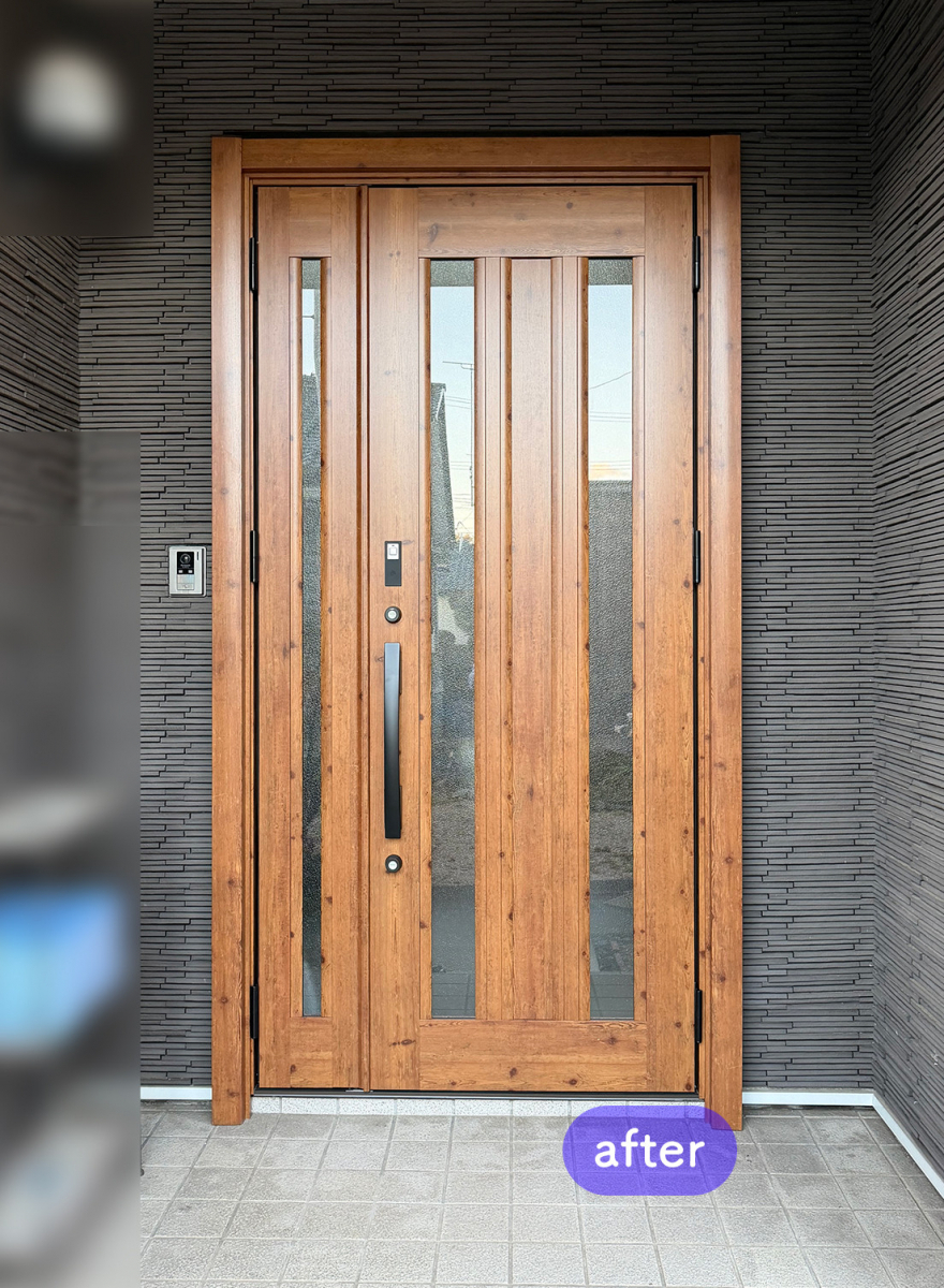 タンノサッシの【想像以上のおしゃれな玄関へ】デザインと利便性を叶えるリシェント＋Familock（いわき市）の施工後の写真1