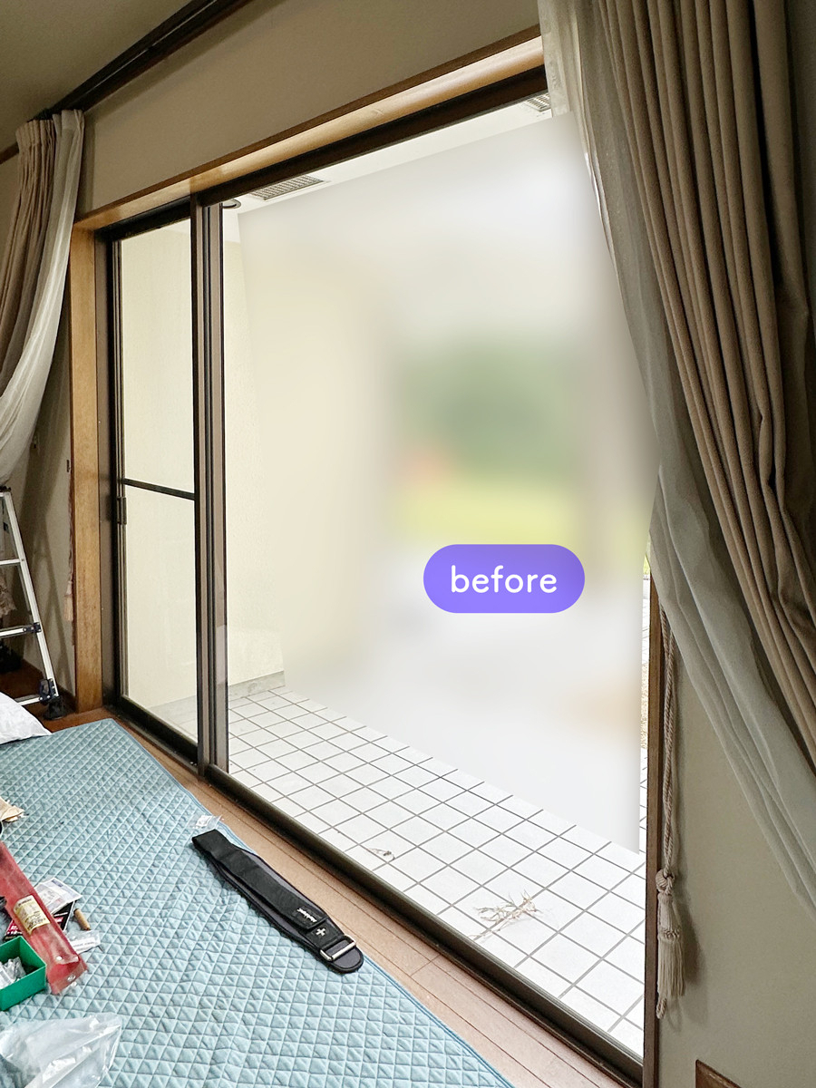 タンノサッシの【大きな窓でも断熱・防音をあきらめない】変則2枚建て＋逆勝手＋連窓で内窓の取付け（いわき市）の施工前の写真1