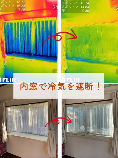 タンノサッシの【寒い部屋の対策に】樹脂製サッシの内窓（二重サッシ）「インプラス」で断熱リフォーム（いわき市）施工事例写真1