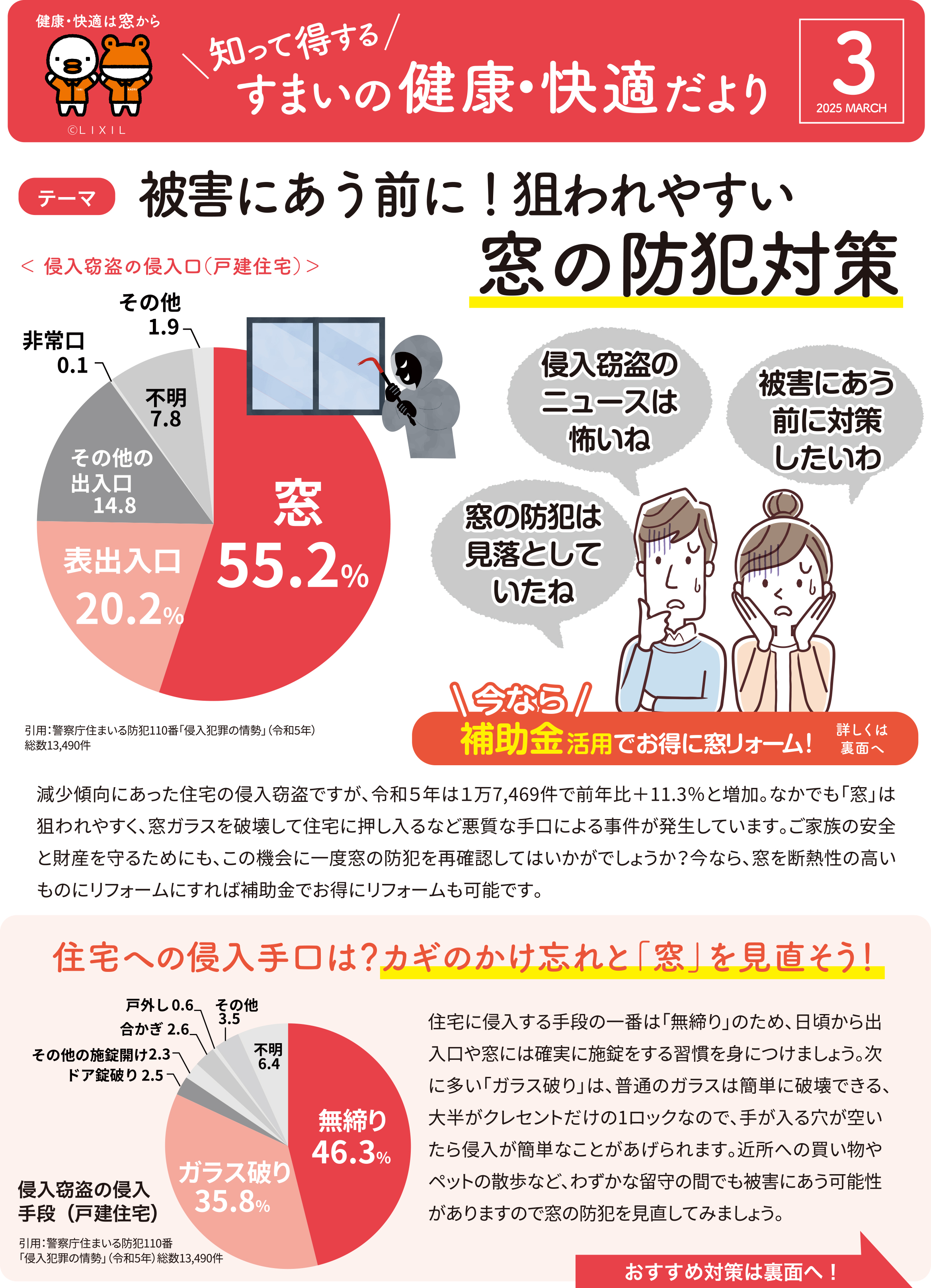 すまいだより３月号「窓の防犯対策」 ウチヤマのブログ 写真1