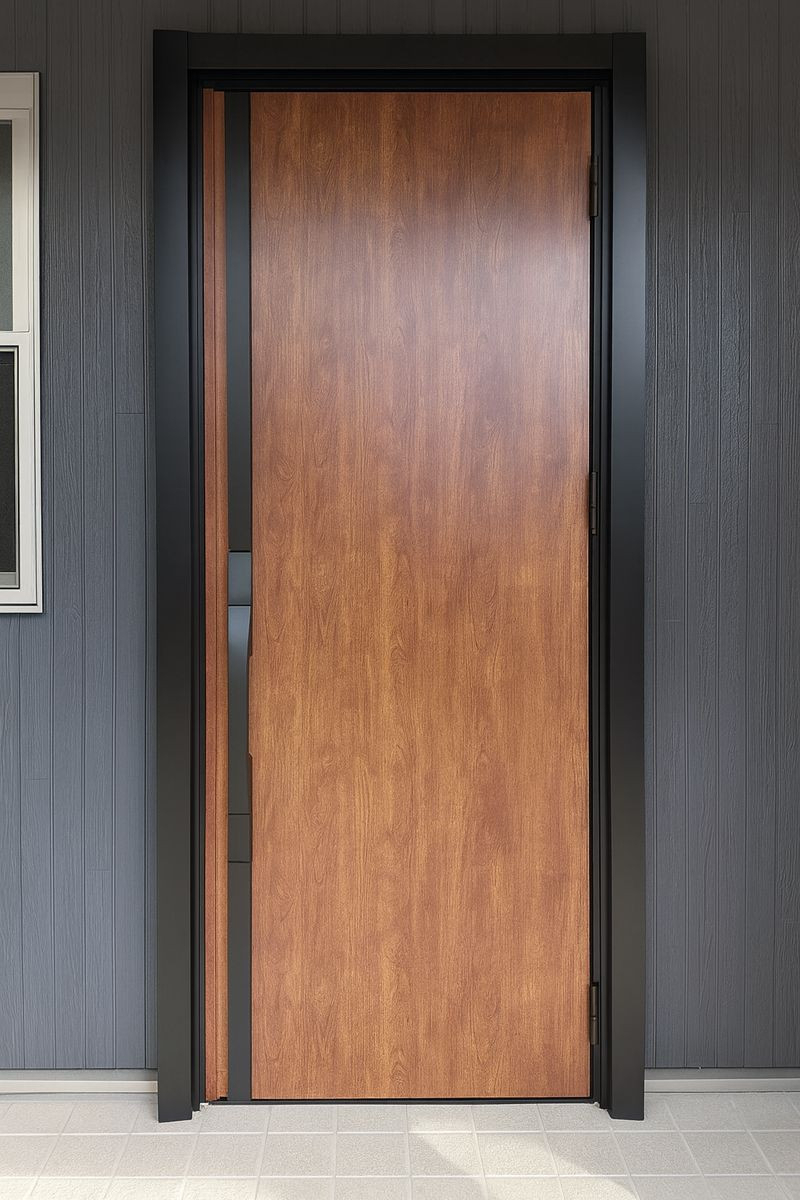 杉山トーヨー住器の🏠 1DAY 玄関断熱リフォーム　/　LIXIL リシェント S14型（木目調） ✨の施工後の写真1