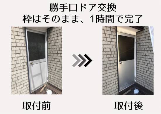 小野寺トーヨー住器の勝手口ドア交換施工事例写真1