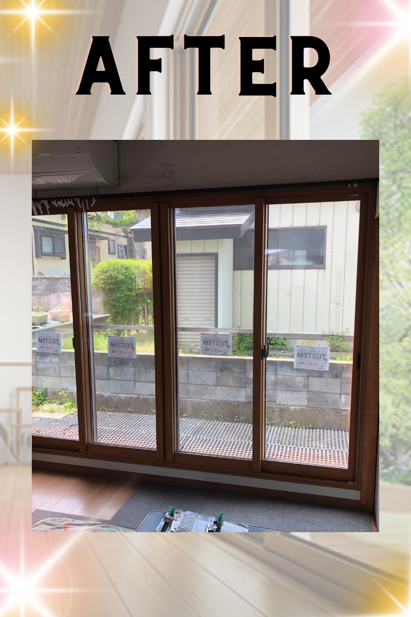 小野寺トーヨー住器のリビングの音対策に！内窓インプラスの施工後の写真1