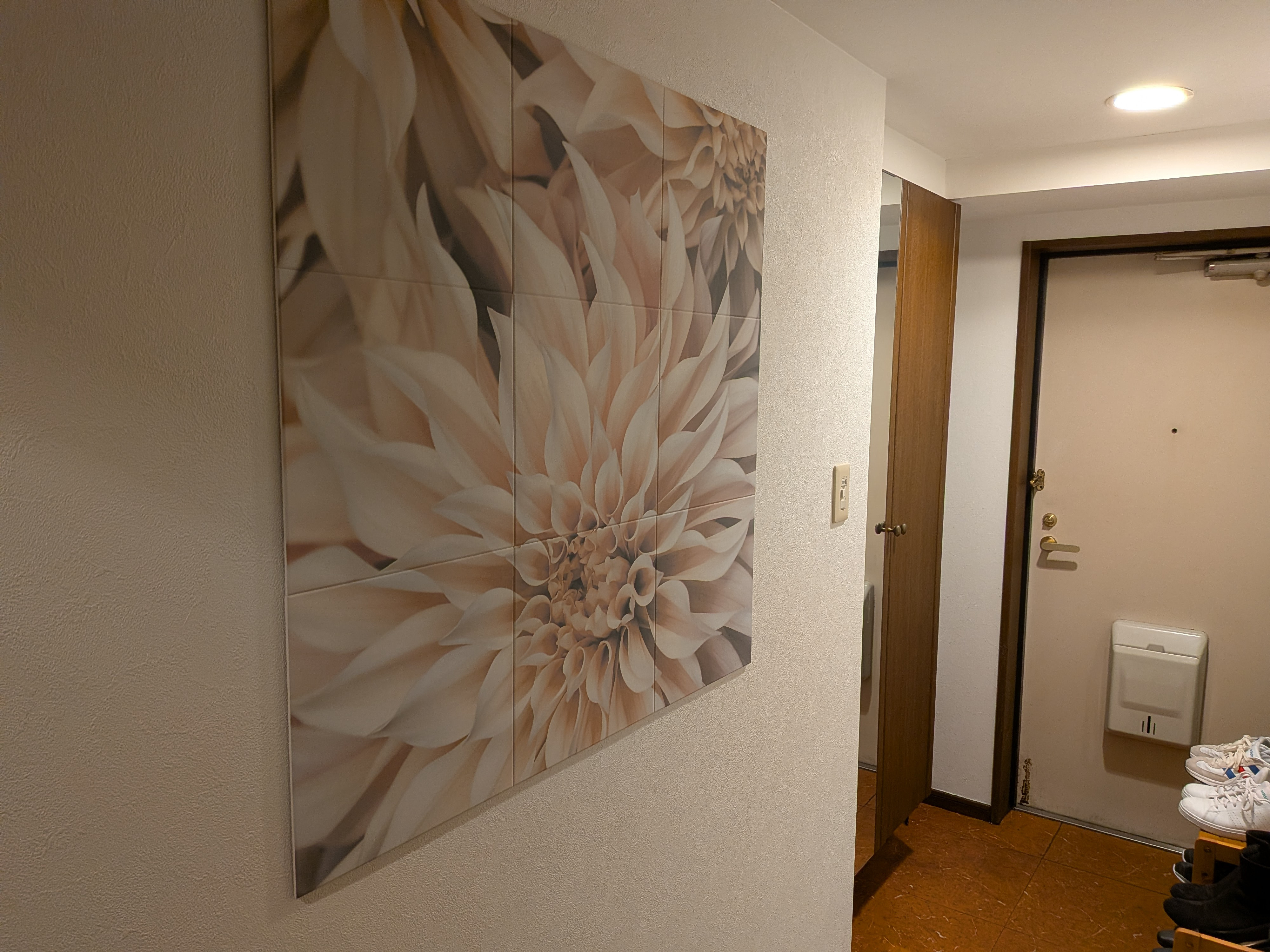 十倉トーヨー住器の空気を整える壁材～エコカラット セルフで玄関の臭いをリフレッシュの施工後の写真1