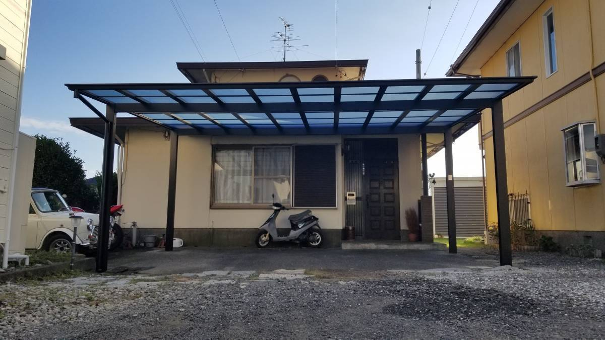 スルガリックス 静岡店の家の前にカーポート用の屋根を建ててほしいの施工後の写真1