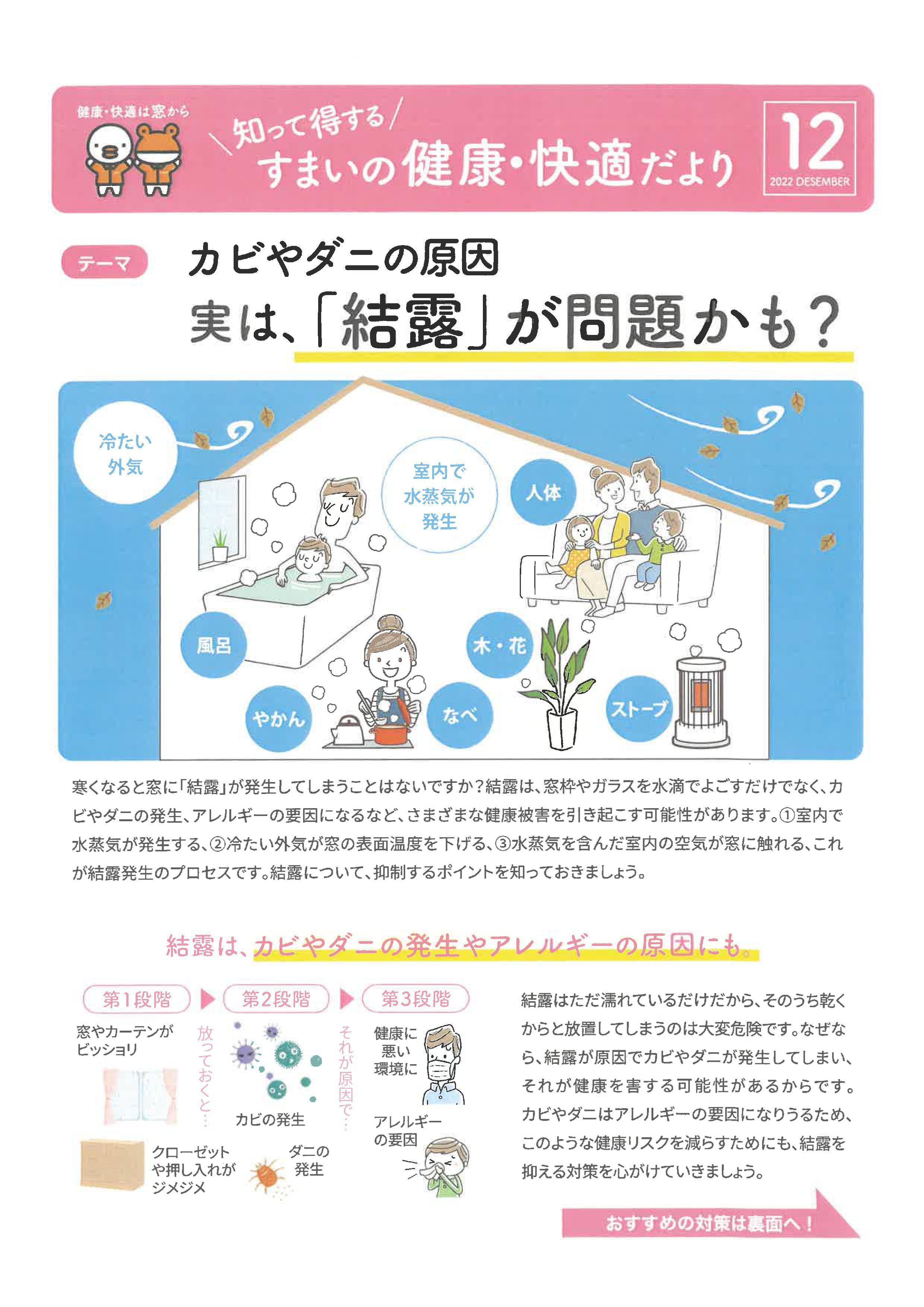 すまいの健康・快適だより12月号をお届けします 協邦のブログ 写真1