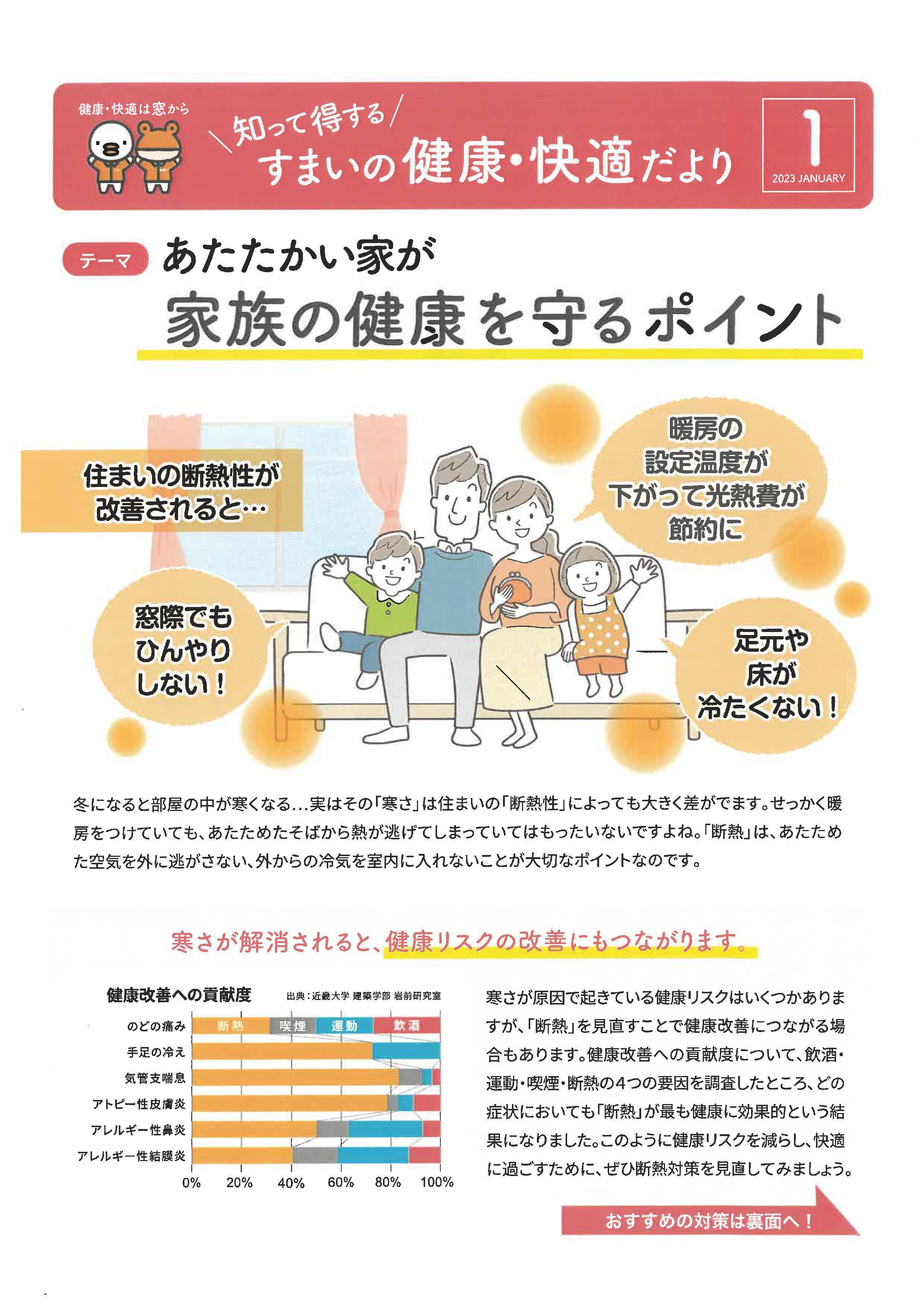 すまいの健康・快適だより1月号をお届けします 協邦のブログ 写真1