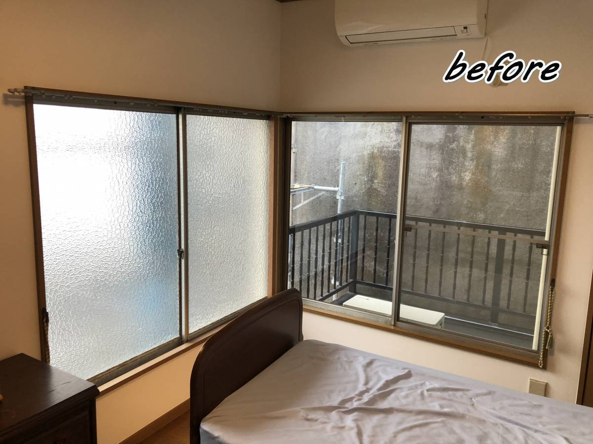サガワトーヨー住器の窓　リフォーム　LIXILの内窓「インプラス」/寝室の施工前の写真1