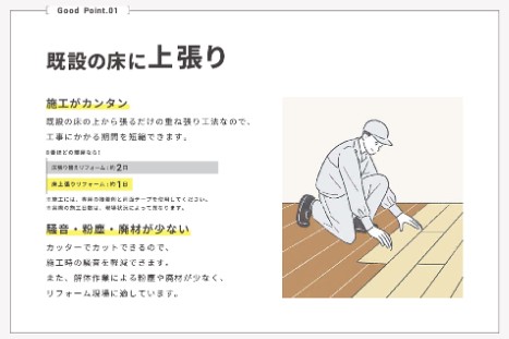 広海クラシオ 高松支店の貼るだけ簡単♪ 床リフォーム うわばReフロア☆☆の施工事例詳細写真3