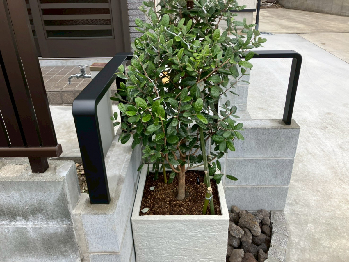 大和アルミトーヨー住器の玄関前にデザイナーズレール施工しました！（佐賀市）の施工後の写真1