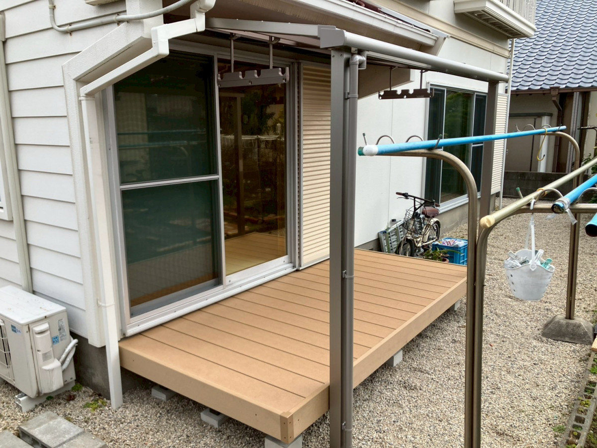 大和アルミトーヨー住器の（佐賀市）毎日のお洗濯が快適に！デッキ、テラス施工しましたの施工後の写真1