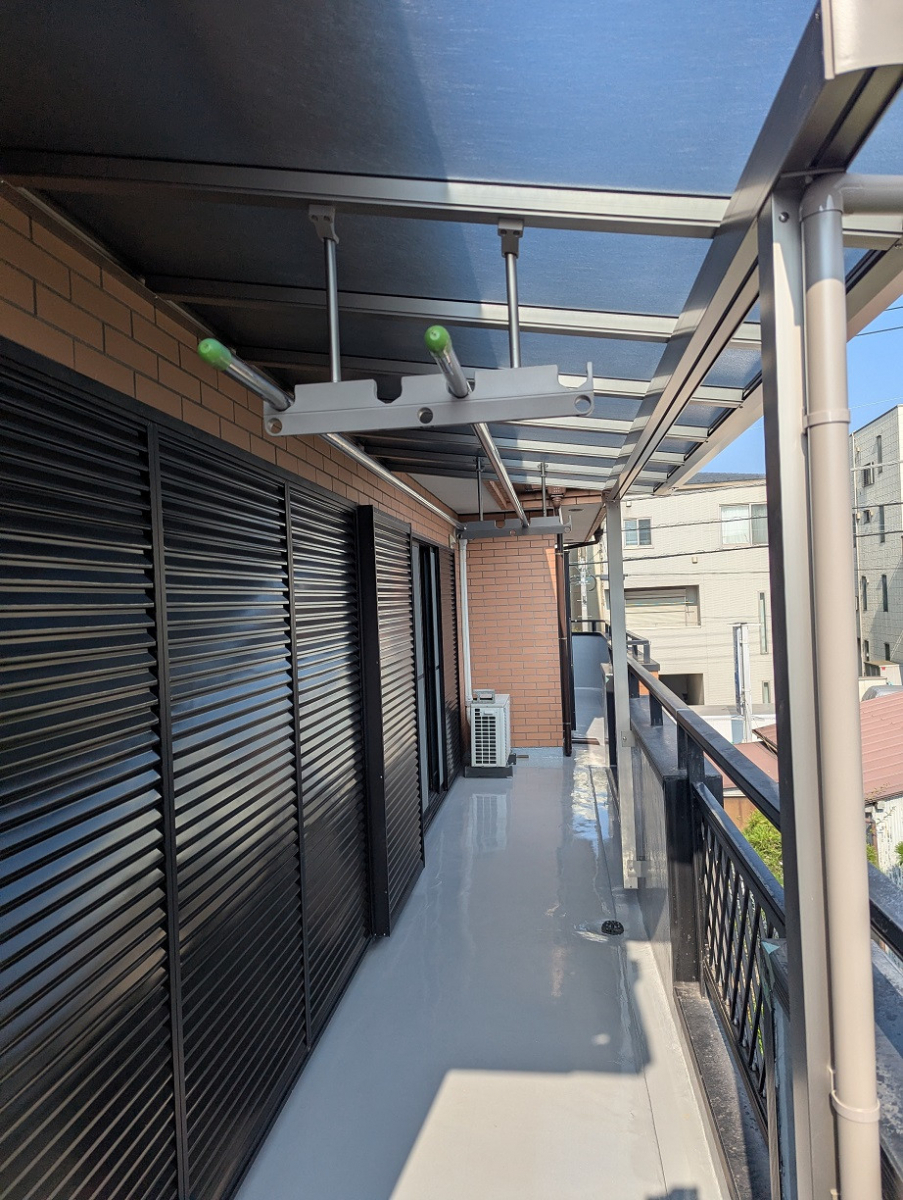 トーヨコトーヨー住器のテラスの取付〔横浜市内〕の施工後の写真1