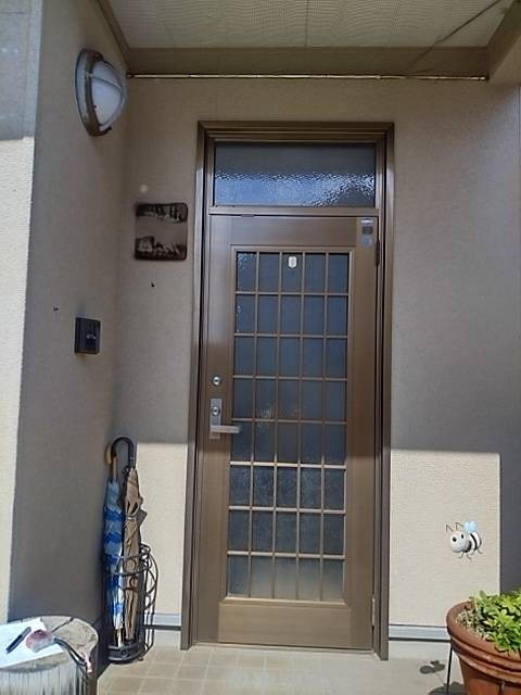 常陸トーヨー住器の【常陸太田市】リフォーム用玄関ドア交換工事の施工前の写真1