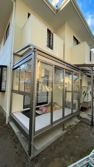 常陸トーヨー住器の【常陸太田市】テラス囲い＊サニージュ＊取付工事の施工後の写真1