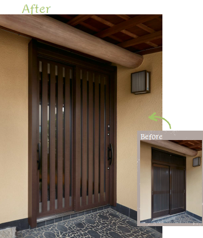 さとうトーヨー住器の【蓮田市】リシェント（玄関ドア交換）の施工事例詳細写真1