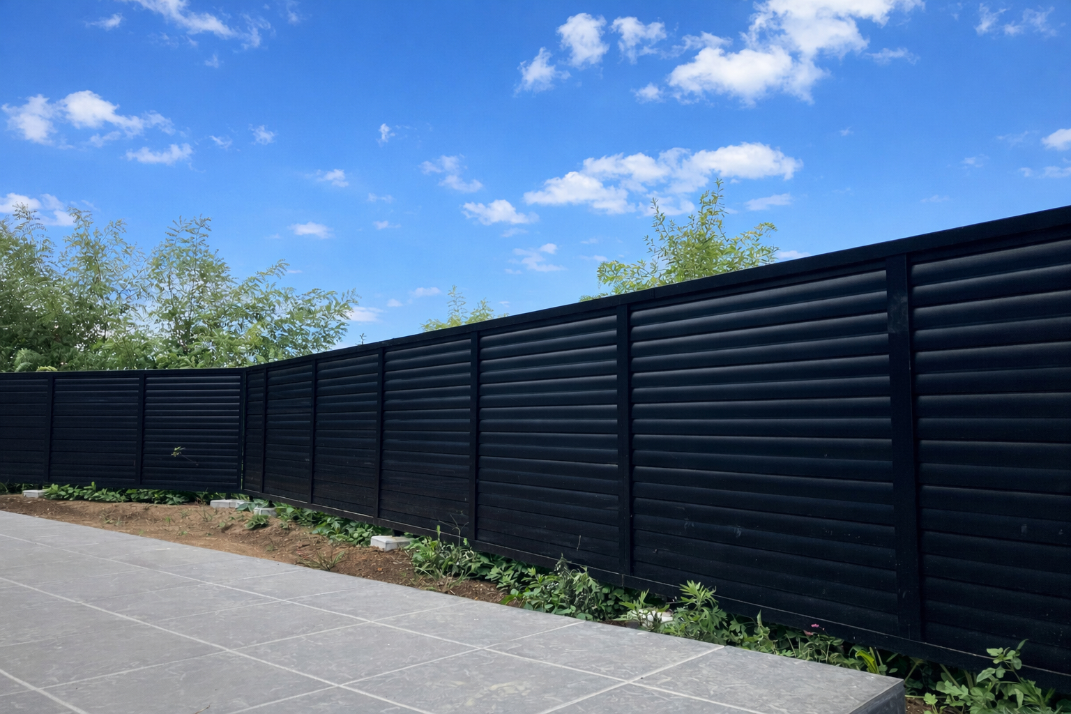 アルファトーヨー住器の【佐久市】フェンスでほどよく目隠し、すっきり外構の施工後の写真1