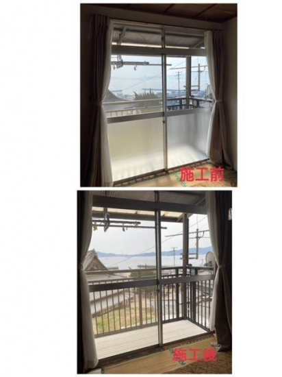 広島ガラス建材トーヨー住器の型ガラスから透明ガラスに取替施工事例写真1