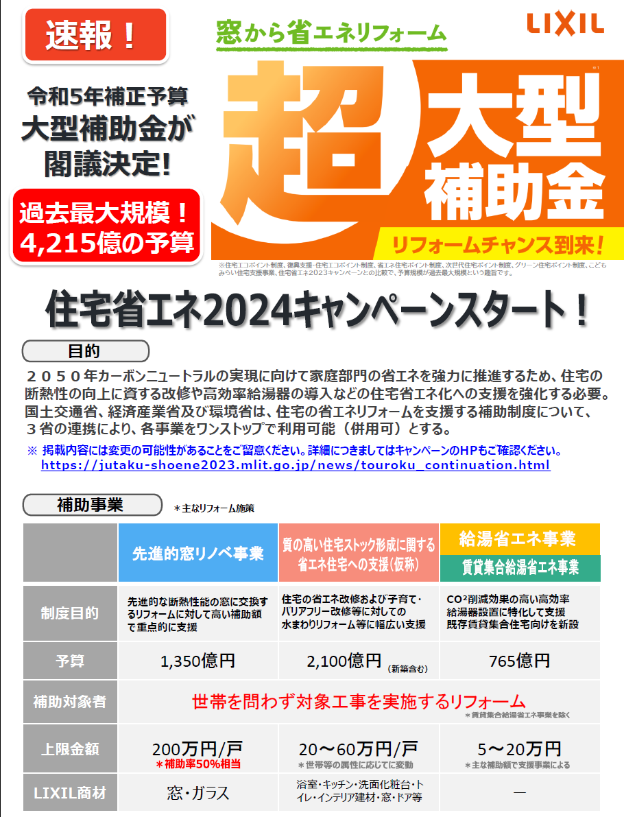 ✨先進的窓リノベ2024事業でリフォームチャンス到来✨ 結城ガラス店のイベントキャンペーン 写真1