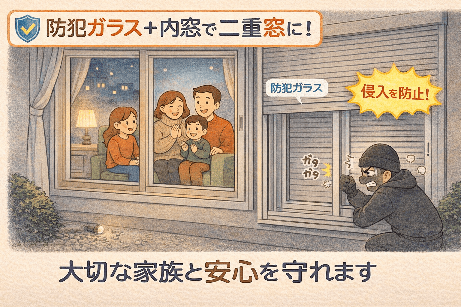 窓からの侵入を防ぐには?今すぐ見直したい住宅の防犯対策【ゼネラルサンホーム】 ゼネラルサンホームのブログ 写真4