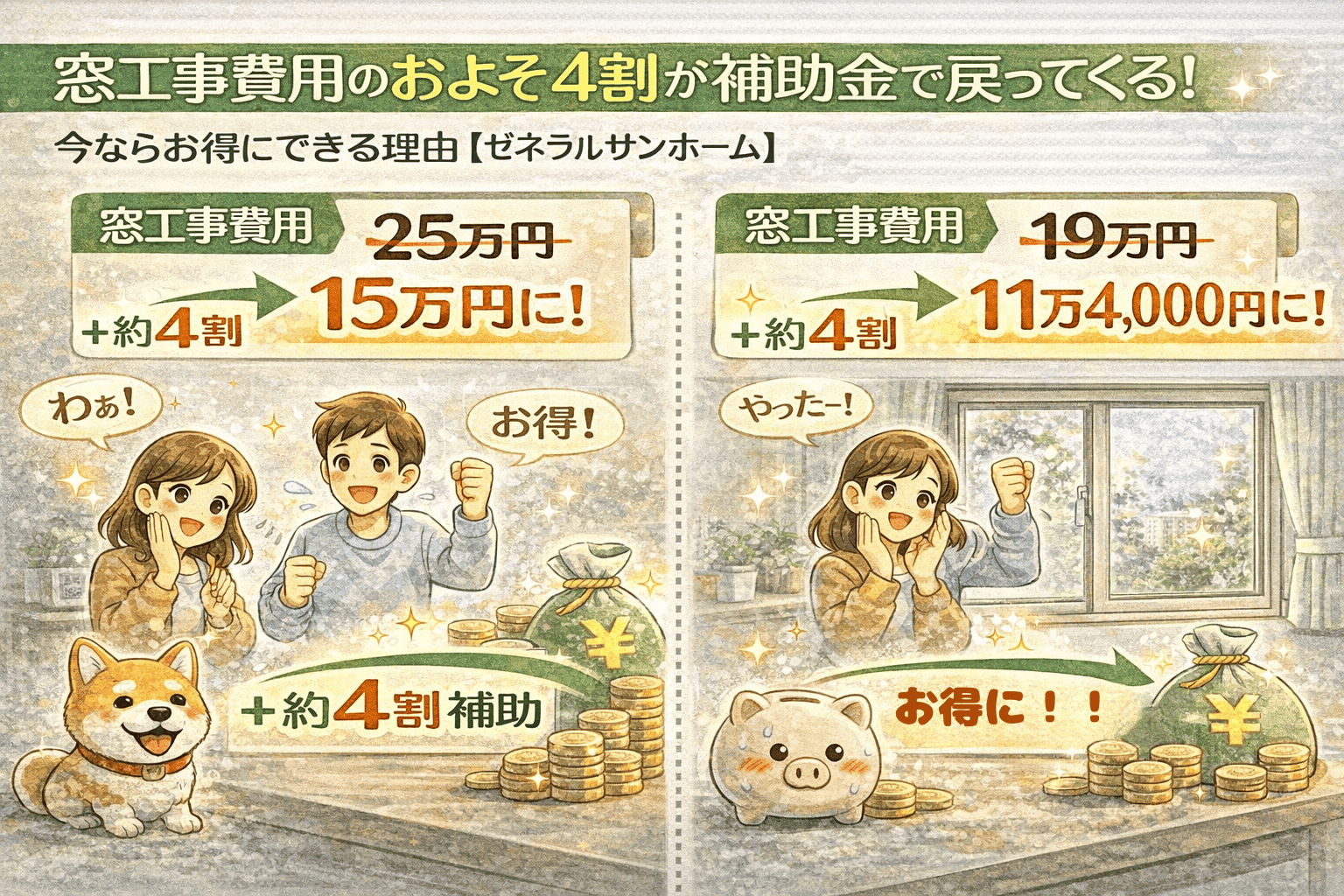 最大100万円/戸の補助金も！内窓リフォームで“断熱・光熱費対策”をかしこくゼネラルサンホームで始めませんか？ ゼネラルサンホームのイベントキャンペーン 写真4
