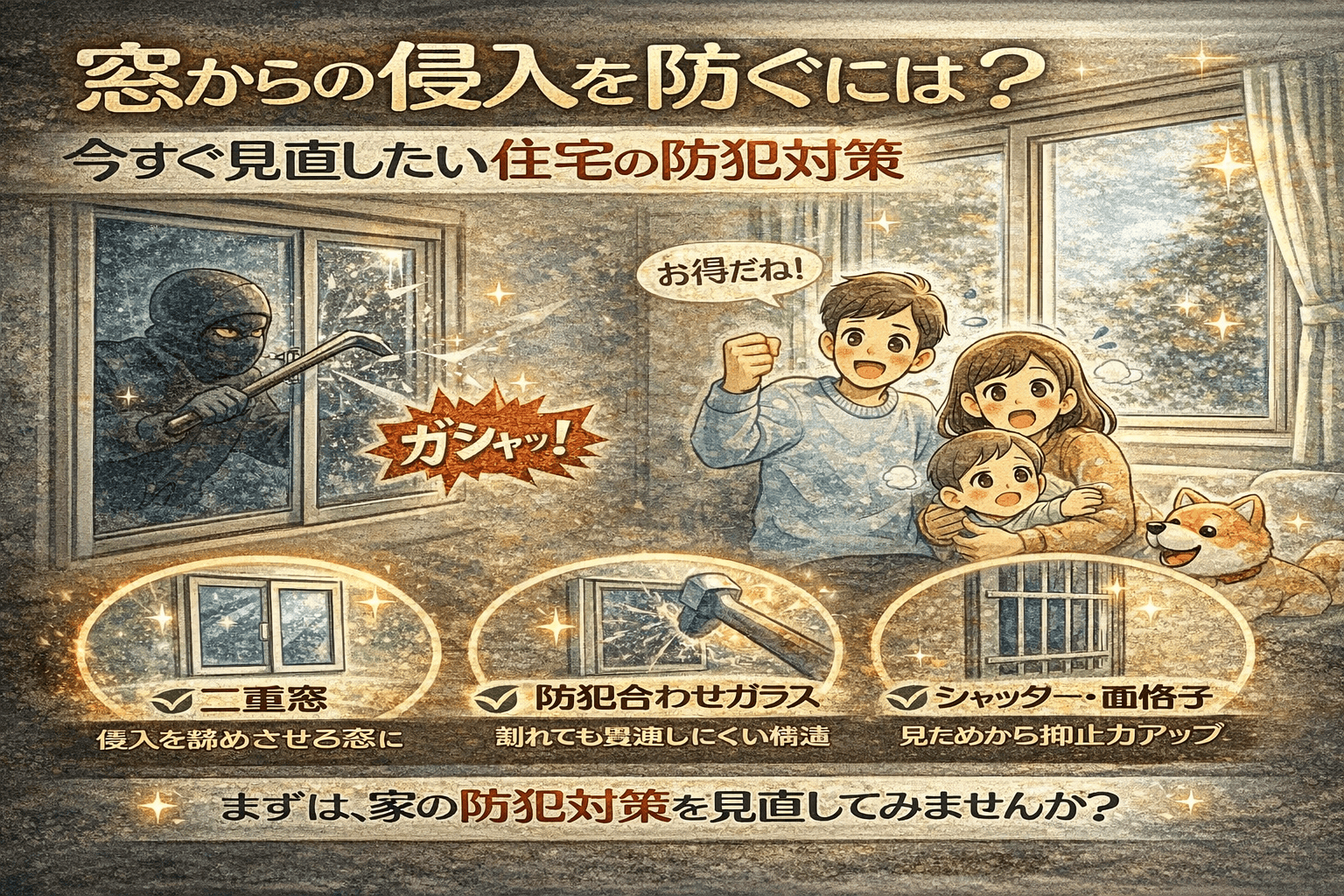 【補助金防犯対策】最近の物騒な事件を踏まえて今こそ見直したい窓交換!!【ゼネラルサンホーム】 ゼネラルサンホームのブログ 写真1