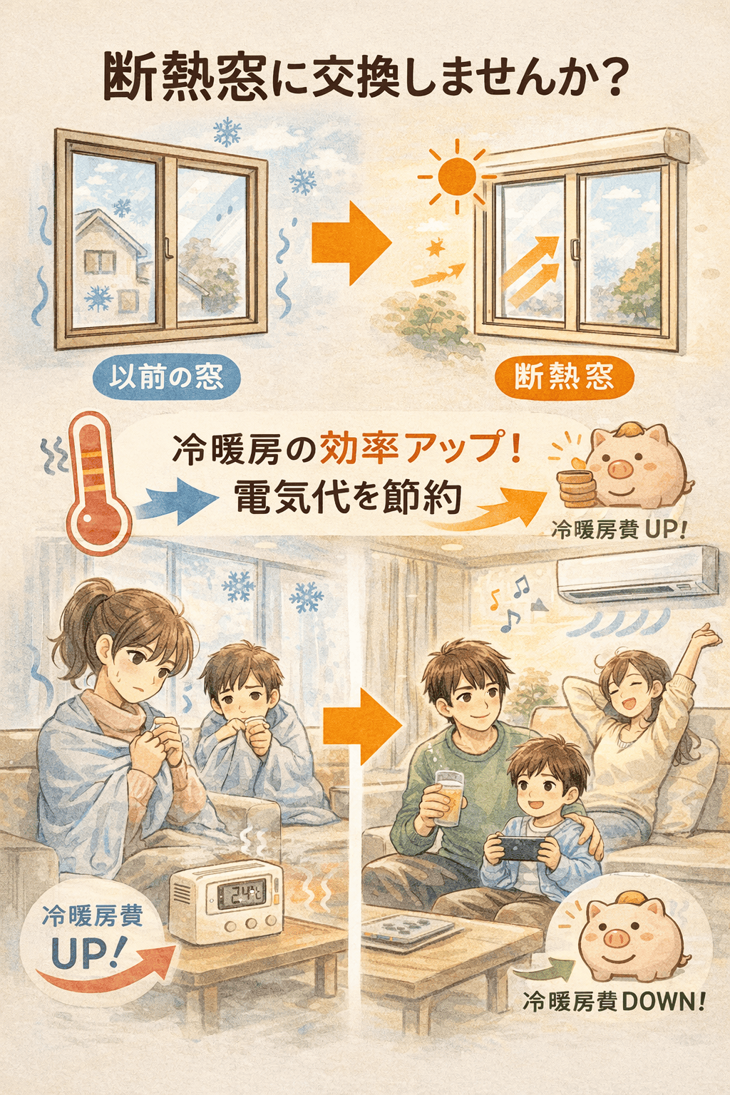 補助金を使って電気代対策！2026年も使える窓リフォームで賢く節約する方法【ゼネラルサンホーム】 ゼネラルサンホームのブログ 写真5