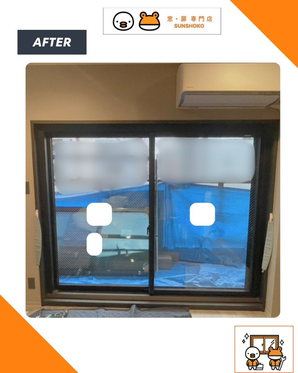 ゼネラルサンホームの【防音・断熱改善】大阪市マンション内窓施工！インプラス＋スペーシアクール✨の施工後の写真1