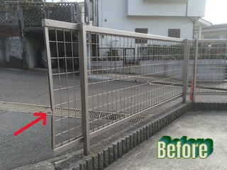 新堀建材トーヨー住器のエクステリア／フェンス修理の施工前の写真1