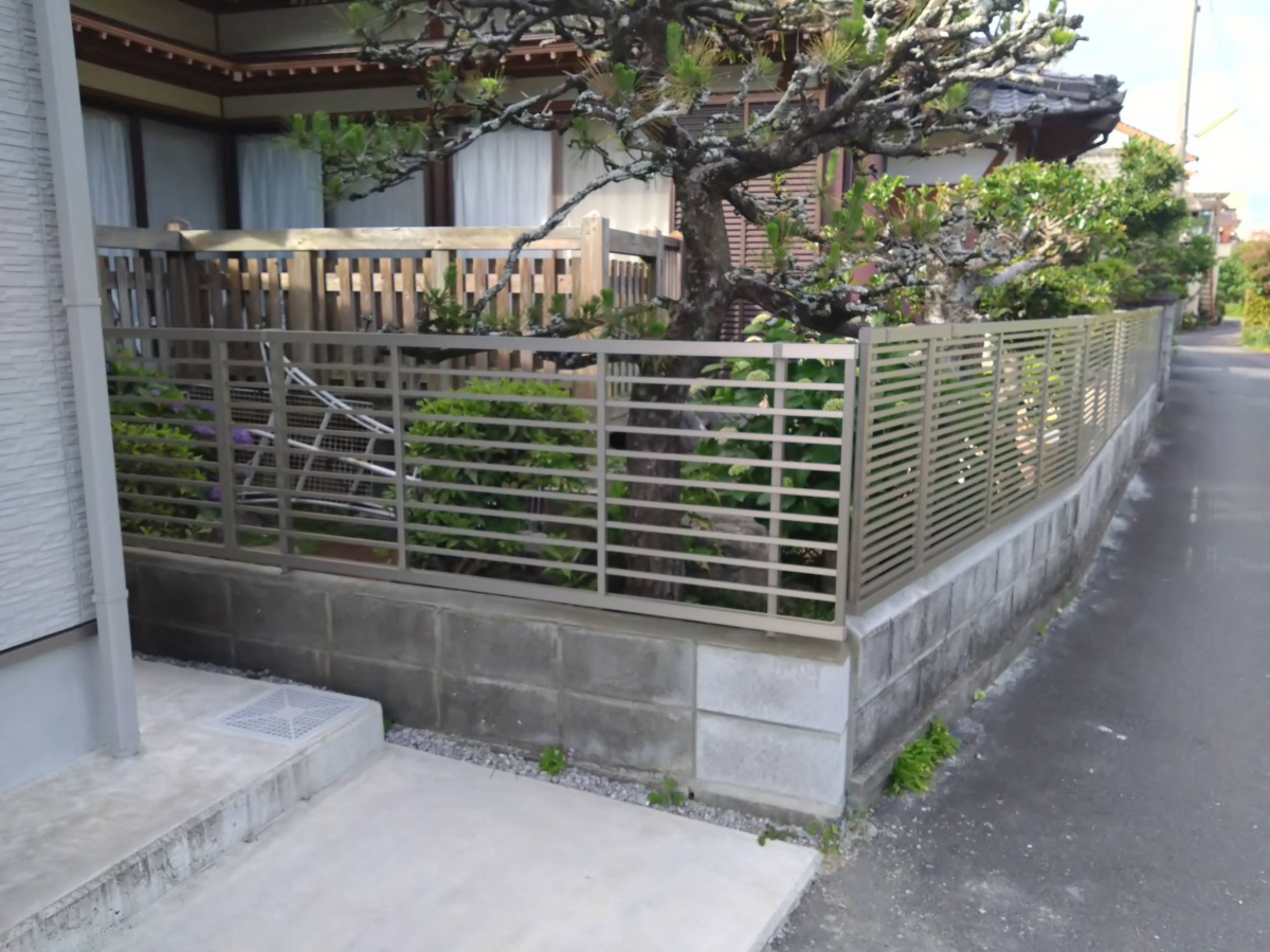松本トーヨー住器の愛南町 フェンス工事の施工後の写真2
