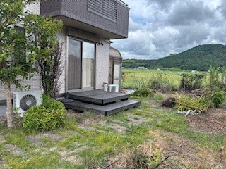 松本トーヨー住器の愛南町、外構工事、テラスSC、ガレージの施工前の写真2