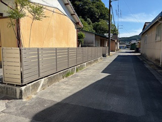 松本トーヨー住器の愛南町、フェンス工事、補助金活用の施工後の写真1