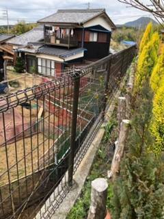 松本トーヨー住器の愛南町　フェンス工事の施工後の写真1
