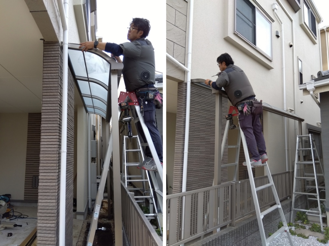 MADOORの【川崎市中原区】自転車置き場に屋根が欲しい🏠🚲（テラス屋根スピーネR）の施工事例詳細写真1