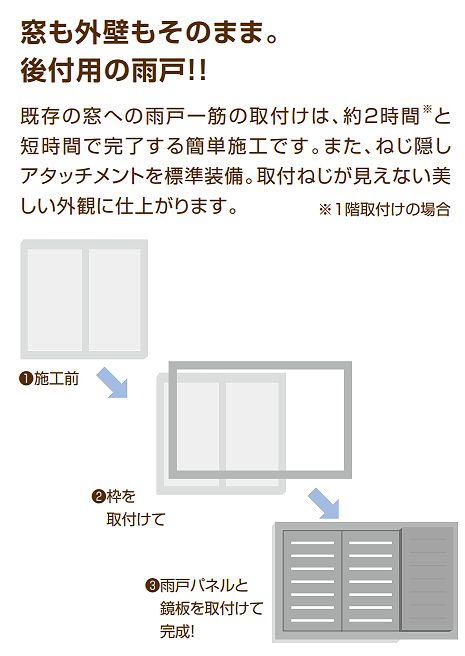 諫早トーヨーの雨戸を設置して、台風時の不安を解決!!の施工事例詳細写真1