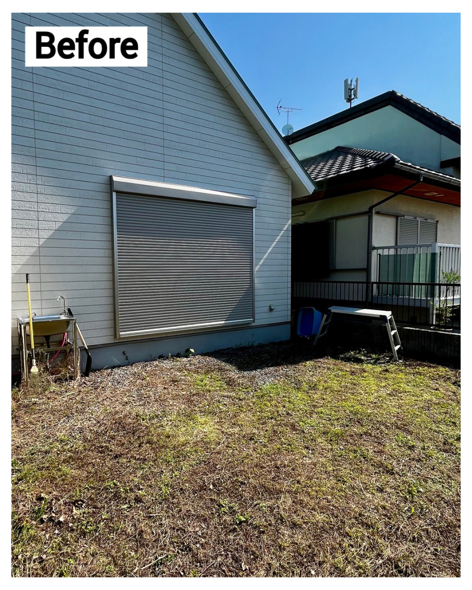 湖西トーヨー住器のウッドデッキ+テラスの組み合わせでくつろぎ空間への施工前の写真1