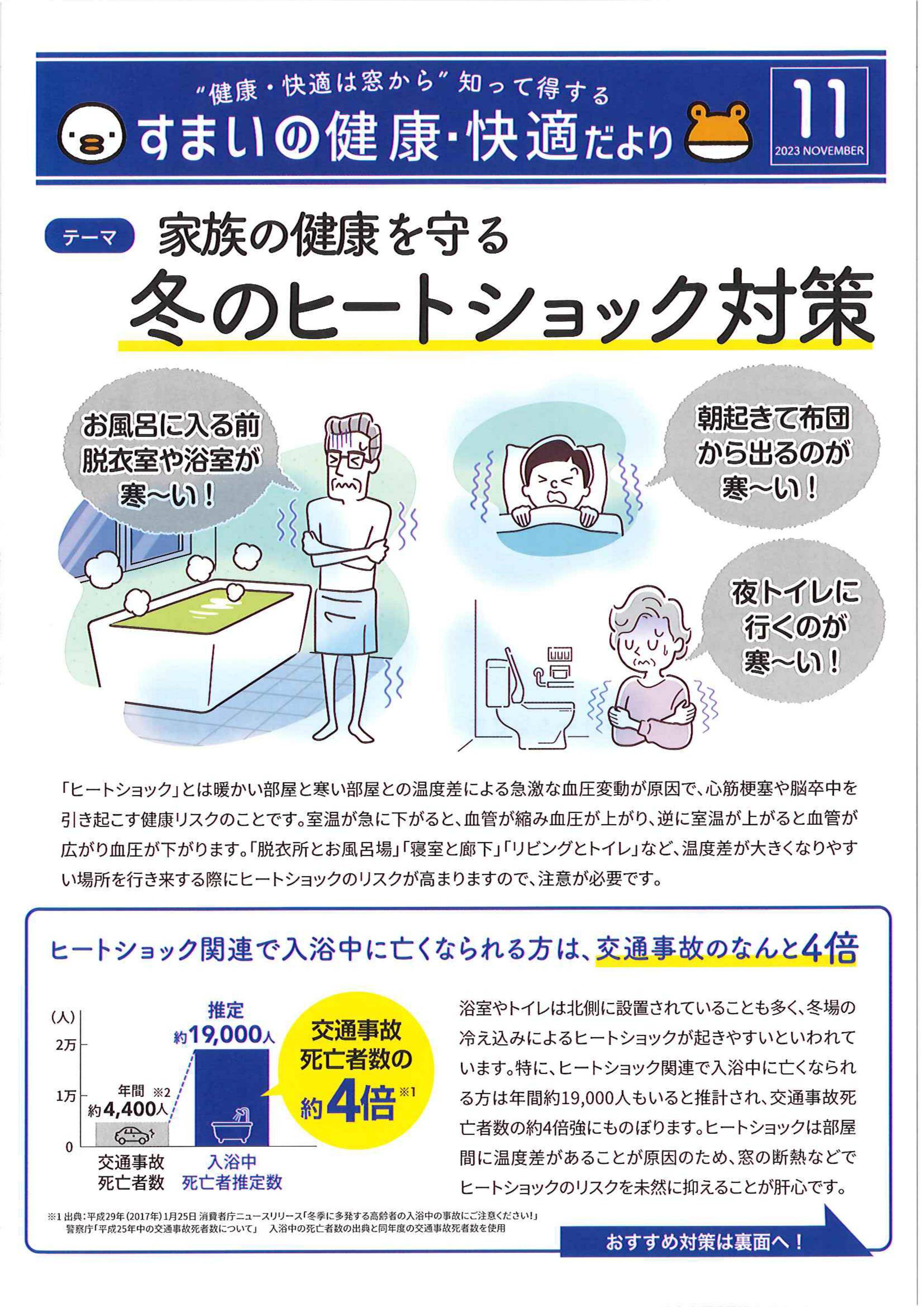 もうすぐ１１月。冬はもうすぐそこ！ヒートショック対策をしましょう 粕谷のブログ 写真1