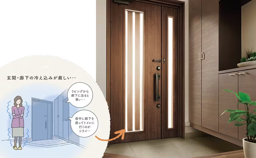 粕谷の【先進的窓リノベ2026】高断熱の玄関ドアへリフォーム｜見た目も断熱もグレードアップの施工事例詳細写真1