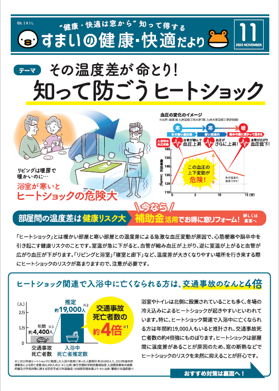 ”健康・快適は窓から” 知って得する すまいの健康・快適だより 11月号 肥後トーヨー住器のブログ 写真1