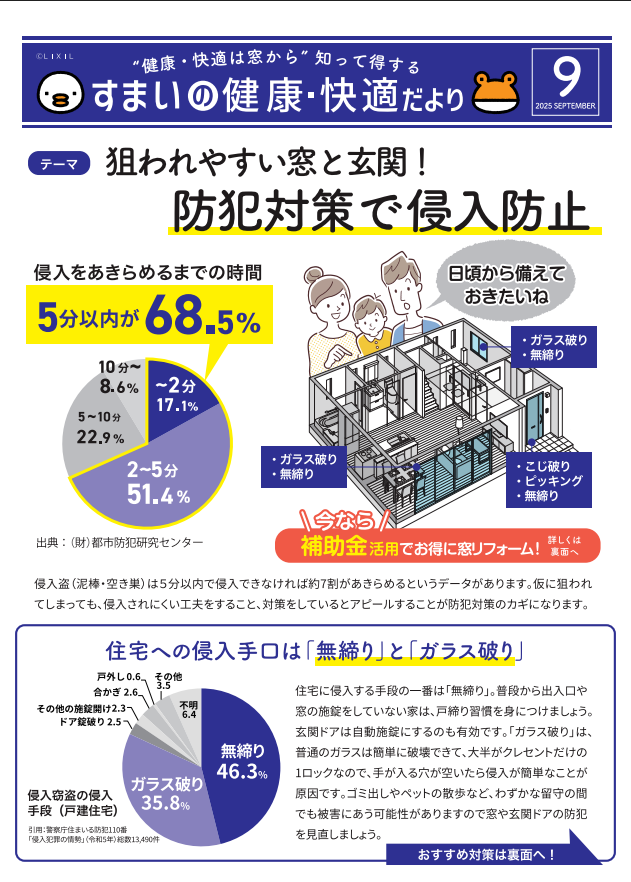 すまいの健康・快適だより【9月号】 米田トーヨー住器のイベントキャンペーン 写真1