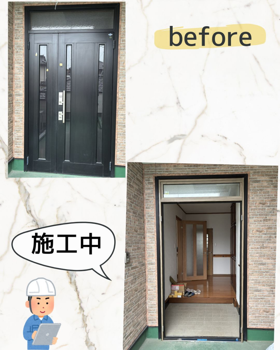 小島サッシトーヨー住器のスタイリッシュな玄関がお出迎え🚪リシェントの魅力✨の施工前の写真1