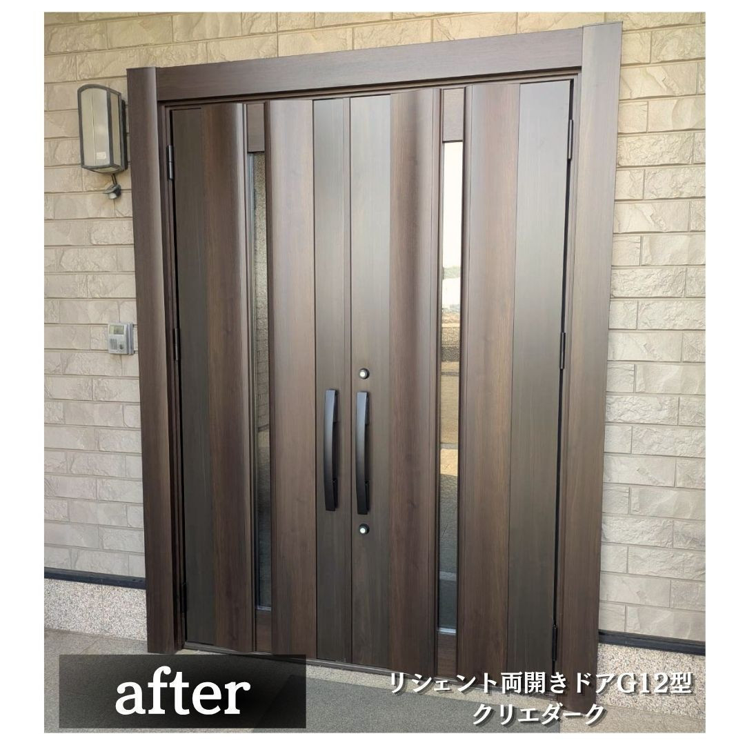 小島サッシトーヨー住器のLIXILリシェントG12型でつくる、重厚感と使いやすさを両立した新しい「家の顔」の施工後の写真1