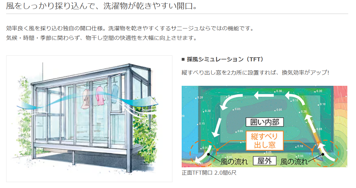 NCCトーヨー住器 諏訪店のお部屋から段差なくサンルームへ出られて楽々お洗濯👕🎶の施工事例詳細写真2
