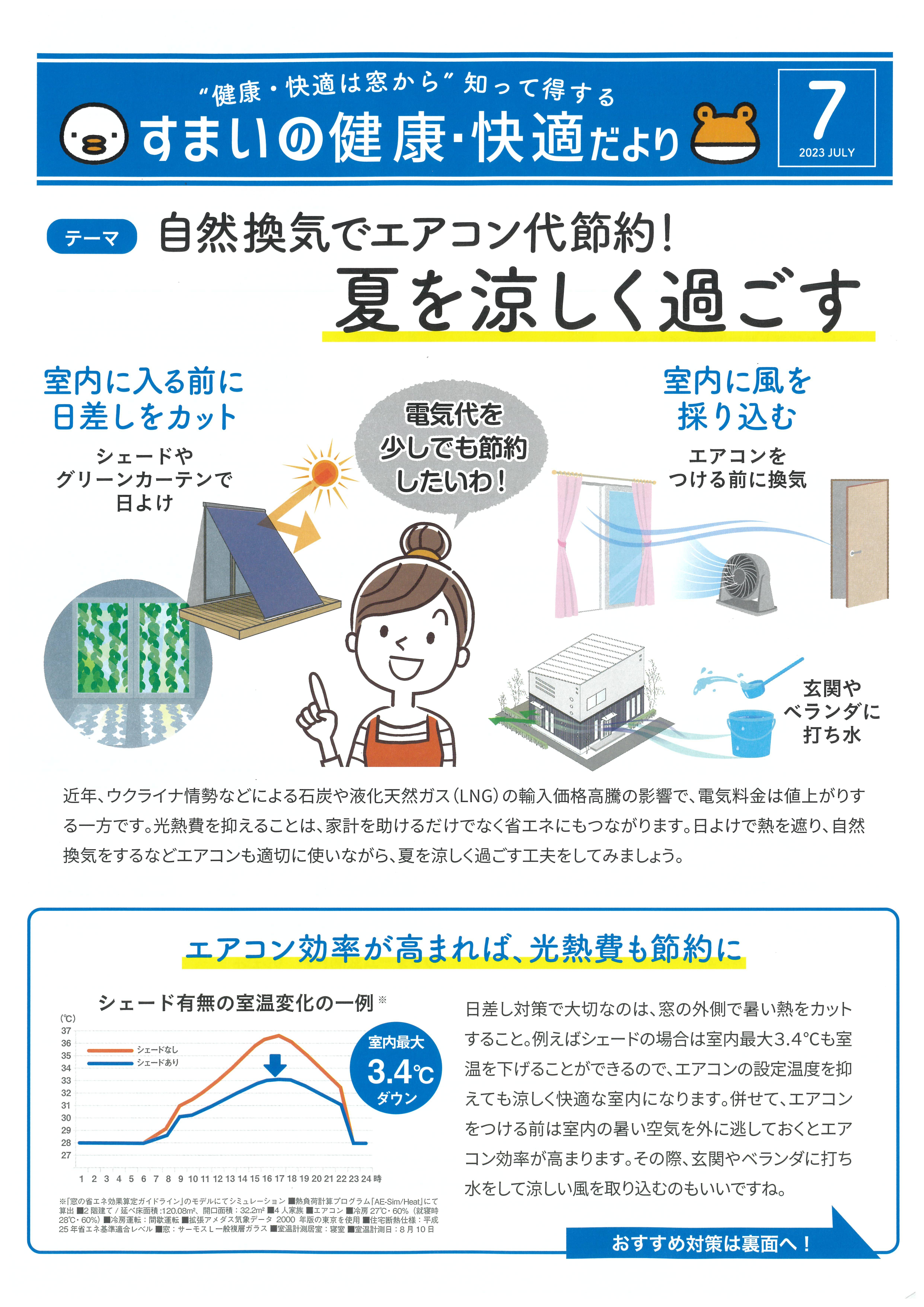 すまいの健康・快適だより　7月号をお届けします！ 窓研 土浦のブログ 写真1